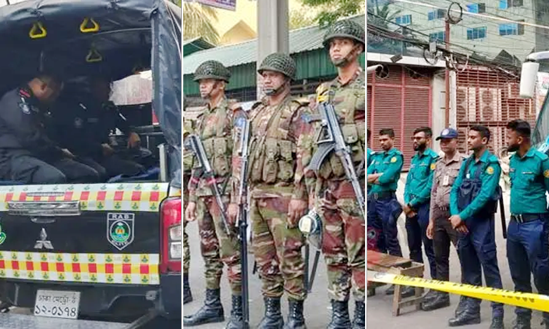 রাজধানীজুড়ে নিরাপত্তা জোরদার, সতর্ক অবস্থানে পুলিশ-র‌্যাব-সেনাবাহিনী